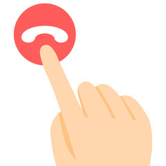 Hand with red button
