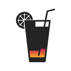 tropical cocktail silhouette vector illustration