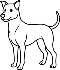 dog line art vector in transparent