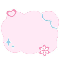 Sticky note Pink illustration and background with pink flowers