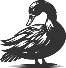 Silhouette of a bird animal duck vector