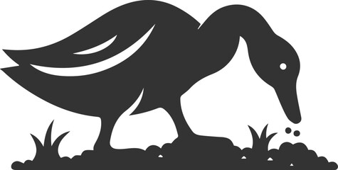 Silhouette of a bird animal duck vector