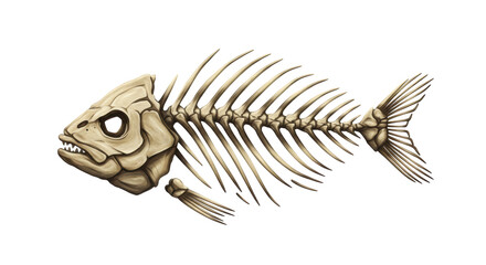 Isolated Fish Skeleton