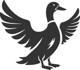Silhouette of a bird animal duck vector