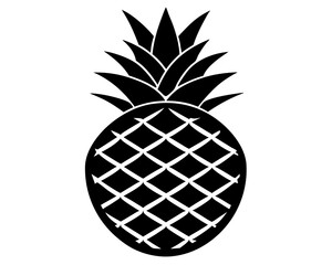Obraz premium pineapple slice silhouette vector illustration