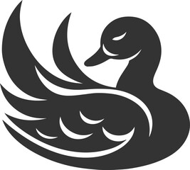 Silhouette of a bird animal duck vector
