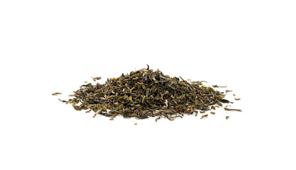 Black Tea Leaves Isolated, High Quality Black Tea Pile, Dry Organic Indian Drink, Black Tea Leaves on White