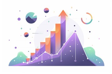 A graph displaying an upward trend, illustrating growth and increasing values over time
