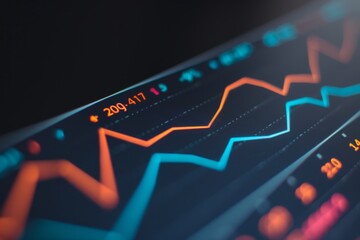 A graph displaying an upward trend, illustrating growth and increasing values over time