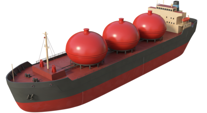 Isolated Gas Tanker Ship