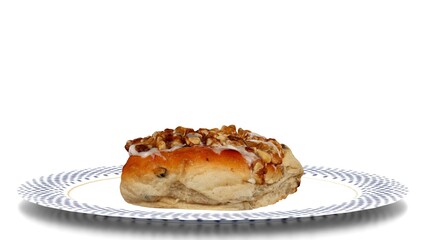 baked bread on white background