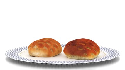 baking bread in plate