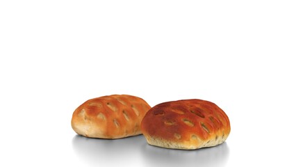 baking bread in plate