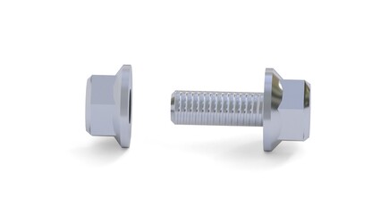 bolt and nut on white background