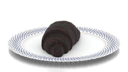 burnt croissant in plate