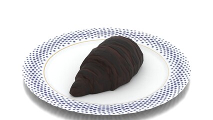 burnt croissant in plate