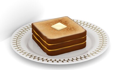 butter on bread in plate