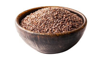 High Fiber Psyllium Powder in a Bowl on White Background - Healthy Diet Concept