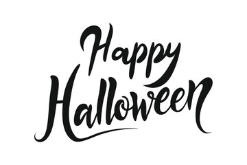 Happy Halloween Typography and Spooky Halloween Text Art Vector Design