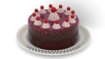 chocolate cake with sprinkles