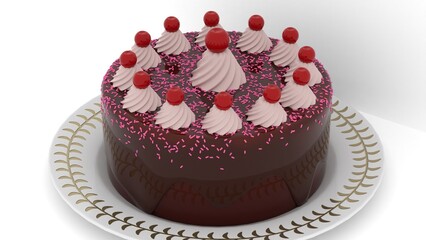 chocolate cake with sprinkles