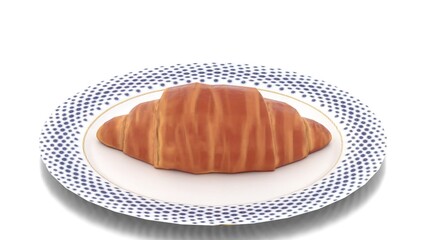 cooked croissant in plate