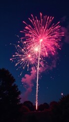 Colorful fireworks burst into stars and sparks in the night sky, stars, explosion