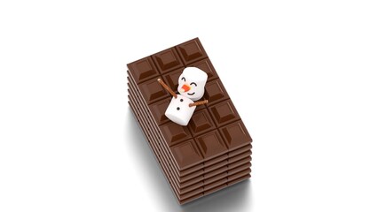 dark chocolate with marshmallow man