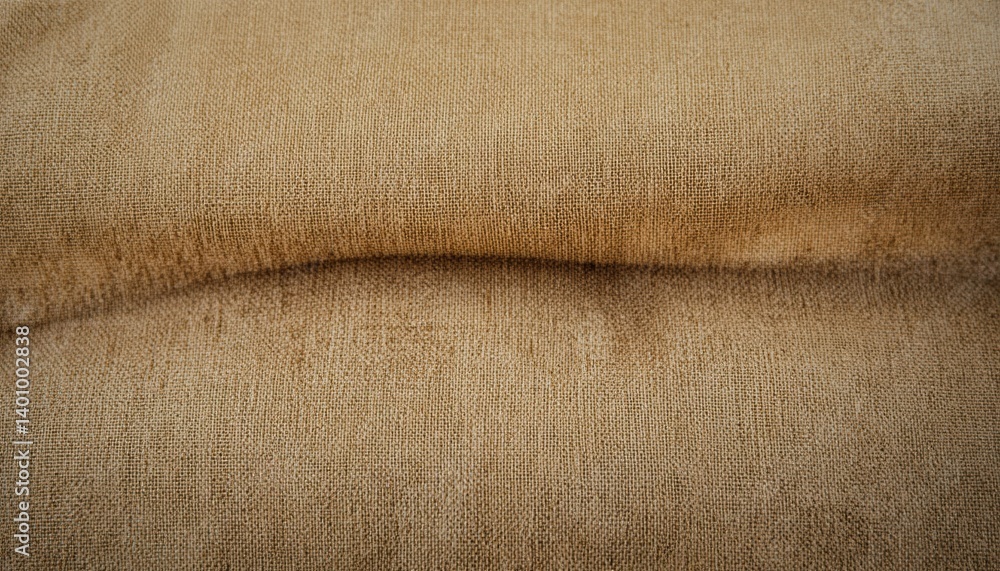 Poster textured beige fabric close-up of folded, soft material with visible grain and subtle light reflecti