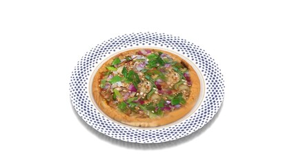 delices pizza on white background