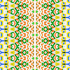 Multi Color Geometric Pattern. Water Colour Bohemian Textile. Ethnic Geometric Batik. Water Color Geometric Brush. Abstract Boho Print. Seamless Stripe Geo Batik. Seamless Watercolor Stroke Pattern