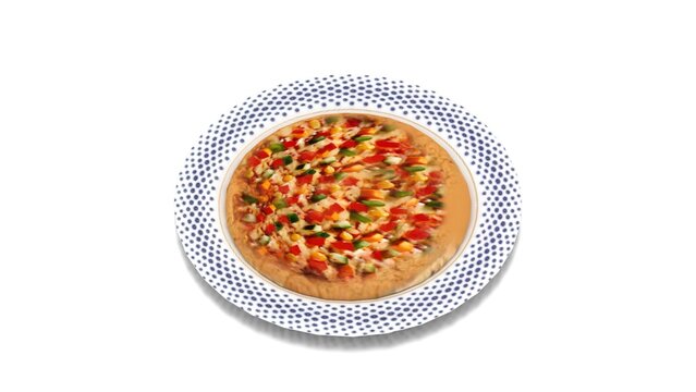 delices pizza on white background