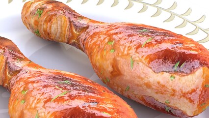 delicious chicken leg piece