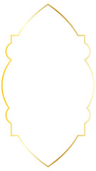 Gold Islamic border frame vector illustration design PNG