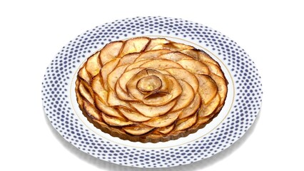 french apple tart in plate