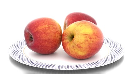 fresh apples on white background