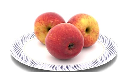 fresh apples on white background