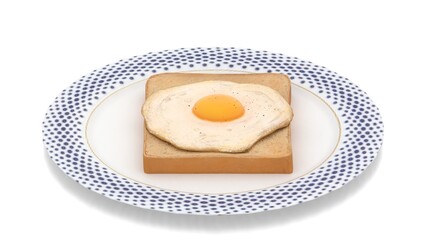 fried egg sandwich in plate