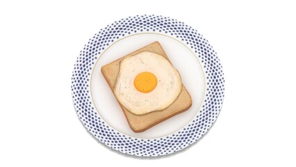 fried egg sandwich in plate