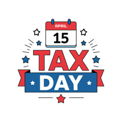 Happy national tax day logo icon  design illustration