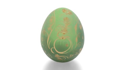 Green Dragon Egg on White Background