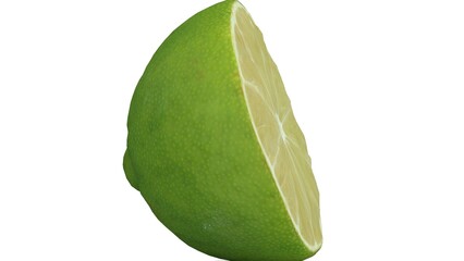 green lemon on white background