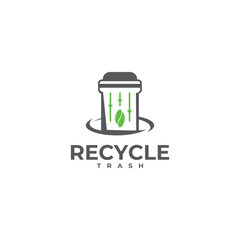 Recycle trash logo template illustration