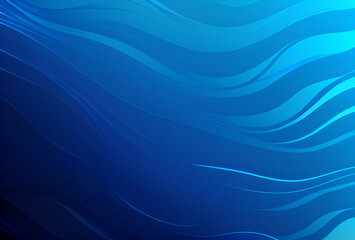 Fototapeta premium Stylized abstract art with flowing blue wave patterns on a soft blue background, modern flat design ,generative ai