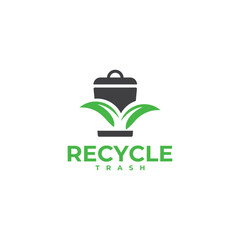 Recycle trash logo template illustration
