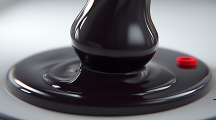 Dark viscous liquid flowing onto a surface.