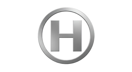 Isolated Letter H in Circle