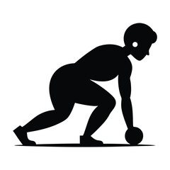 Workout Silhouette Vector | Fitness Exercise Pose Illustration in Minimalist Style