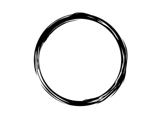 Grunge circle made with art brush. Grunge circle made for marking.