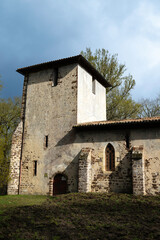 Fototapeta premium Eglise St. Michel du Vieux Lugo, chemin de St Jacques de Compostelle, Lugo, 33, Gironde, France